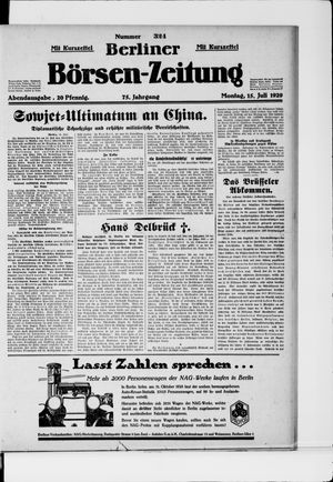 Berliner Börsen-Zeitung vom 15.07.1929