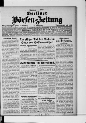 Berliner Börsen-Zeitung on Jul 16, 1929