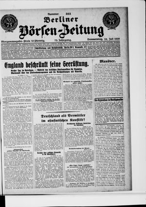 Berliner Börsen-Zeitung vom 25.07.1929
