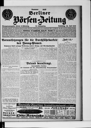 Berliner Börsen-Zeitung vom 28.07.1929