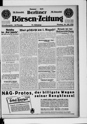 Berliner Börsen-Zeitung vom 29.07.1929
