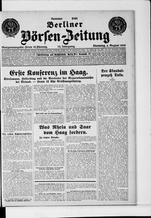 Berliner Börsen-Zeitung vom 06.08.1929
