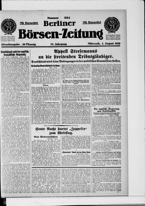 Berliner Börsen-Zeitung vom 07.08.1929