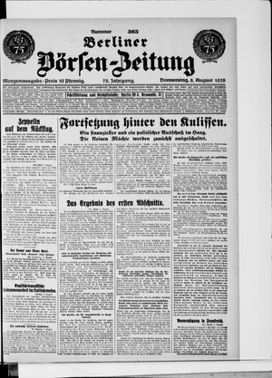 Berliner Börsen-Zeitung vom 08.08.1929