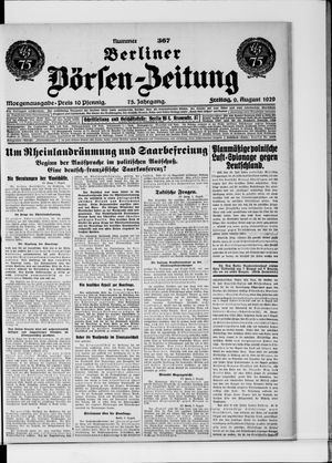 Berliner Börsen-Zeitung vom 09.08.1929