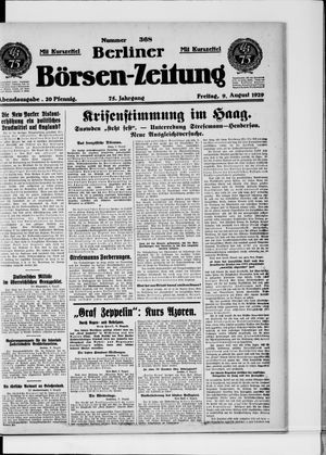 Berliner Börsen-Zeitung vom 09.08.1929