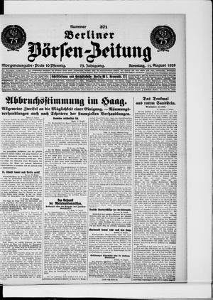 Berliner Börsen-Zeitung vom 11.08.1929