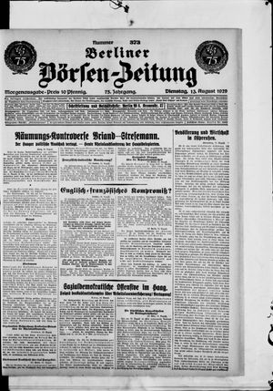 Berliner Börsen-Zeitung on Aug 13, 1929