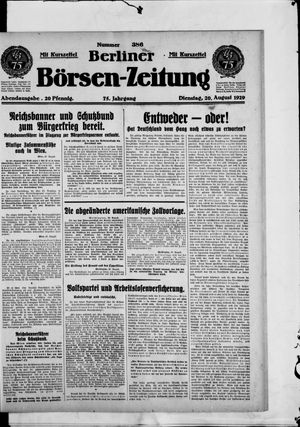 Berliner Börsen-Zeitung vom 20.08.1929