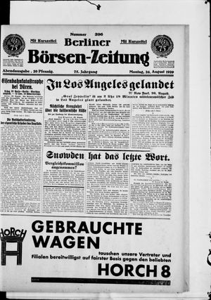 Berliner Börsen-Zeitung vom 26.08.1929