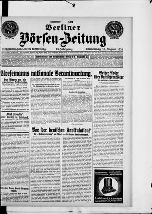 Berliner Börsen-Zeitung on Aug 29, 1929