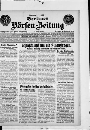 Berliner Börsen-Zeitung on Aug 30, 1929