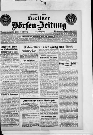 Berliner Börsen-Zeitung vom 03.09.1929