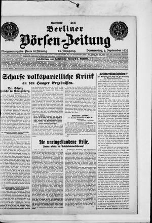 Berliner Börsen-Zeitung vom 05.09.1929