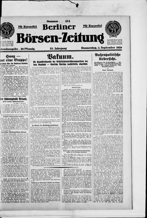 Berliner Börsen-Zeitung vom 05.09.1929
