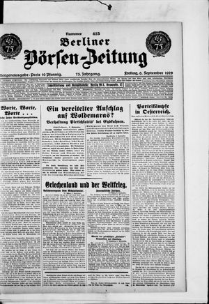 Berliner Börsen-Zeitung vom 06.09.1929