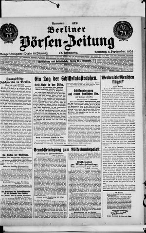 Berliner Börsen-Zeitung vom 08.09.1929