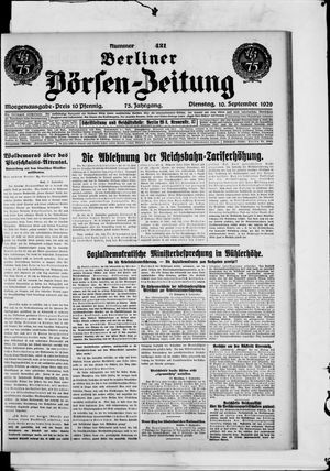 Berliner Börsen-Zeitung vom 10.09.1929