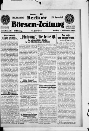 Berliner Börsen-Zeitung vom 13.09.1929
