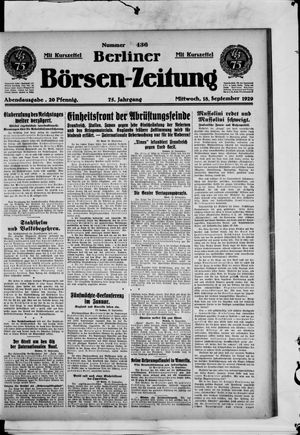 Berliner Börsen-Zeitung on Sep 18, 1929