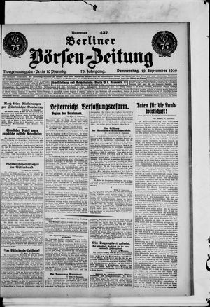 Berliner Börsen-Zeitung on Sep 19, 1929