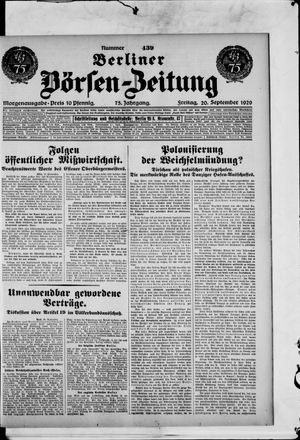 Berliner Börsen-Zeitung on Sep 20, 1929