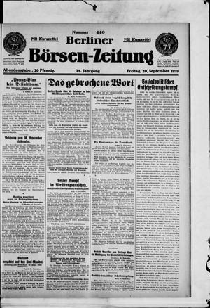 Berliner Börsen-Zeitung on Sep 20, 1929