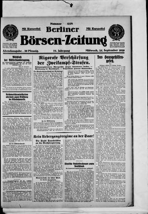Berliner Börsen-Zeitung vom 25.09.1929