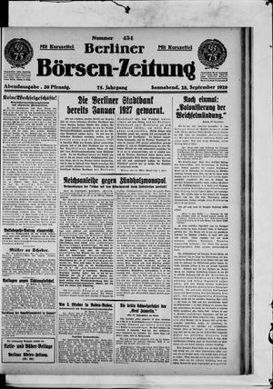Berliner Börsen-Zeitung vom 28.09.1929