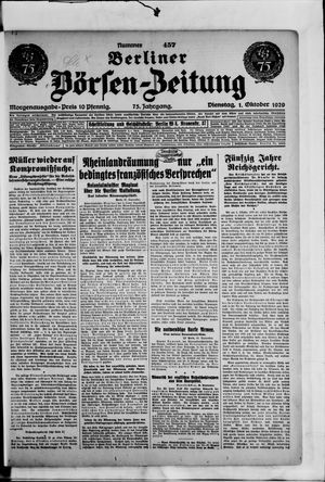 Berliner Börsen-Zeitung on Oct 1, 1929