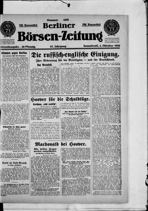 Berliner Börsen-Zeitung vom 05.10.1929