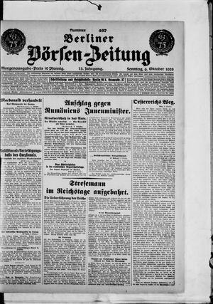 Berliner Börsen-Zeitung vom 06.10.1929