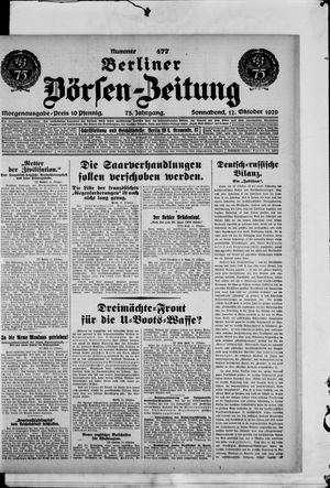 Berliner Börsen-Zeitung vom 12.10.1929