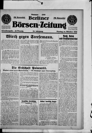 Berliner Börsen-Zeitung vom 14.10.1929