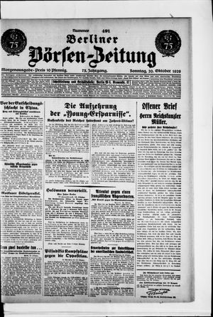 Berliner Börsen-Zeitung on Oct 20, 1929