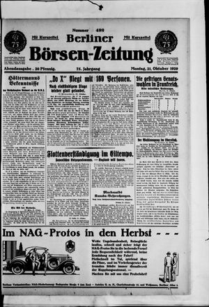 Berliner Börsen-Zeitung vom 21.10.1929