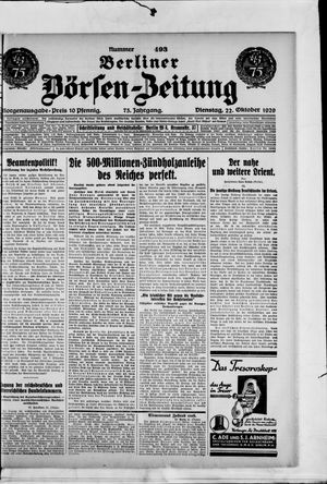 Berliner Börsen-Zeitung vom 22.10.1929
