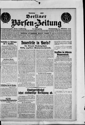 Berliner Börsen-Zeitung vom 24.10.1929