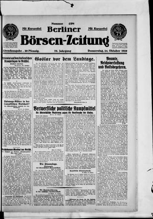 Berliner Börsen-Zeitung vom 24.10.1929