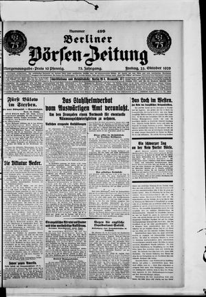 Berliner Börsen-Zeitung vom 25.10.1929