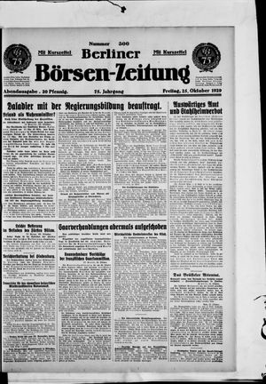 Berliner Börsen-Zeitung vom 25.10.1929