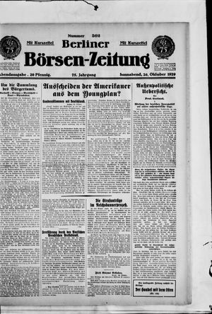 Berliner Börsen-Zeitung on Oct 26, 1929