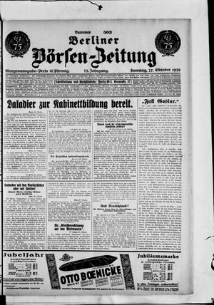 Berliner Börsen-Zeitung on Oct 27, 1929