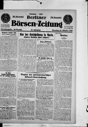 Berliner Börsen-Zeitung vom 29.10.1929