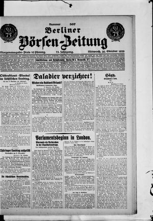 Berliner Börsen-Zeitung vom 30.10.1929