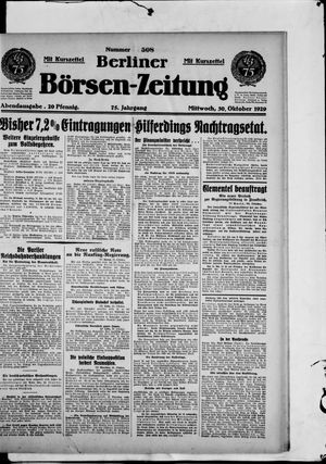 Berliner Börsen-Zeitung on Oct 30, 1929