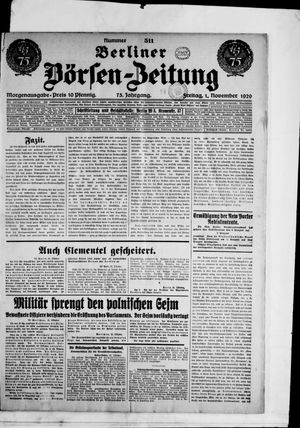 Berliner Börsen-Zeitung vom 01.11.1929
