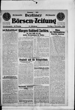 Berliner Börsen-Zeitung vom 01.11.1929