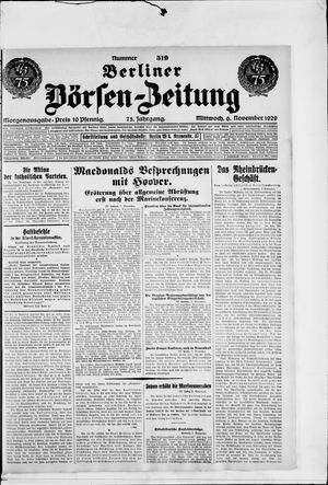 Berliner Börsen-Zeitung vom 06.11.1929