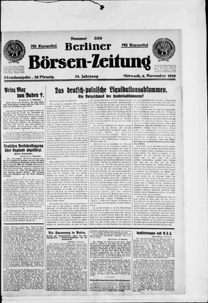 Berliner Börsen-Zeitung on Nov 6, 1929